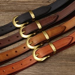 2.4cm Copper Buckle High Quality Cowskin Genuine Leather Belts for Women Luxury Female Belt For Jeans Simple Strap Waist Belt