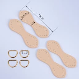2pcs 4pcs Hand-Stitched DIY Buckle D Genuine Cowhide Leather Bag Straps Clip Connectors Hook Clasp Replacements