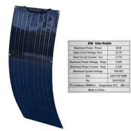 50W 100W Monocrystalline Flexible Solar Panel Kit 12V Battery Charger System For Home Camping Car RV Boat Off-grid Applications