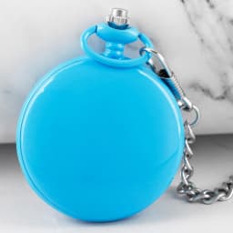High Quality Steel Blue Digital Display Quartz Pocket Watch Retro Fashion Men and Women Exquisite Necklace Pendant Gift