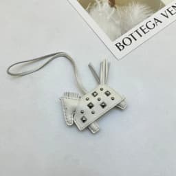 Soft Leather Pony Pendant, Car Pendant, Key Pendant, Handmade Leather New Rivets War Horse Bag Charm, Bag Charm Leather