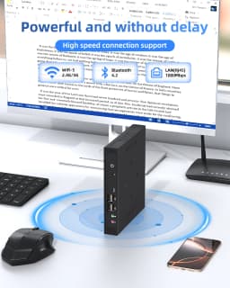 TexHoo Mini PC Intel I5-7300HQ/I7-9750H ITX Portable PC Win 10 Pro 8GB DDR3L 256GB SSD WiFi+BT 4K@60Hz Office Mini Computer