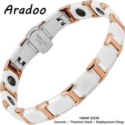 ARADOO Premium Ceramic Bracelet with Magnetic Hematite Titanium Steel Wristband Jewelry Gifts