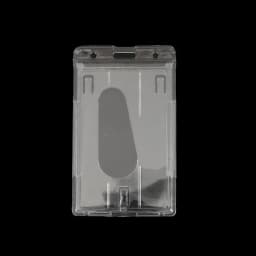 Transparent Double Cards Slots ID Tag Badge Holder with Badge Reel 2 Cards Storage Organizer Employee Pass Work Card Case Sleeve
