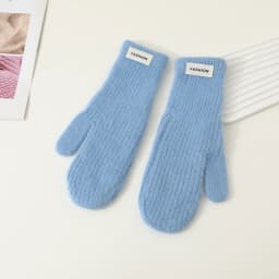 27CM Long Imitation Rabbit Hair Thickened Knitted Yarn Gloves Women Winter Keep Warm Cute Lovely Multicolor Elasticity Mittens