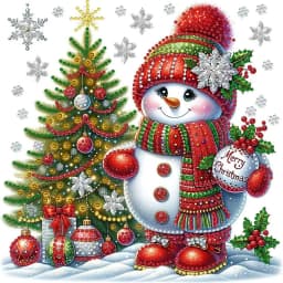 5D DIY Partial Special Shaped Drill Diamond Painting Xmas Snowman Decor