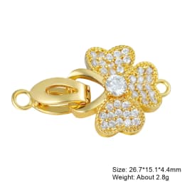 Juya DIY 18K Gold Plated Creative Closure Fasteners Lock Clasps Accessories For Needlework Beads Pearls Jewelry Making Material