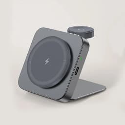 15W Fast Wireless Charger Magnetic 2 in 1 Foldable Wireless Charging Station Fast Charging Phone Stand Portable Aluminum Magneti