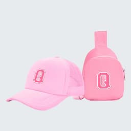2pcs children's 26-letter printed truck driver hat and chest bag set, lightweight all-in-one visor, suitable for girls' daily