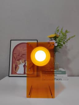 RGB 16 Colors DIY Lamp Desk Acrylic Moon Ambient Light Nordic Style Cordless Rechargeable Bedroom Lamp Indoor Decoration 30*15cm