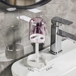 Toothbrush Holder with Dust Cover, Drainage Design, Plastic Multifunctional Bathroom Toothbrush and Cup Organizer