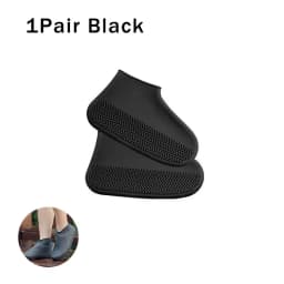 1Pair Waterproof Non-slip Silicone Shoe High Elastic Wear-resistant Men Rain Boots for Outdoor Rainy Day Reusable Shoe Cover