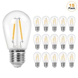 S14 2W Plastic Edison Light Bulbs Vintage Shatterproof E27 Base Warm White Equal to 20W Incandescent String Light Replace Bulb