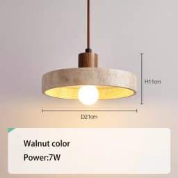 Natural Stone Pendant Light with E27 Bulb Travertine Hanging Lamp Ceiling Suspension for Kitchen Living Dining Room Bedroom
