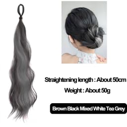 Highlight Synthetic Wig Hair Bundle DIY Self-winding Chignon Low High Ponytail Hair Extension Fluffy Braid Hair Bun Hairpiece
