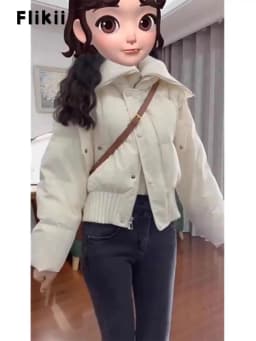 Women Casual Basics Long Sleeve Single Breasted Parkas Chic Short Outerwear Jacket Warm Patchwork Zipper Thick Knitted Coat