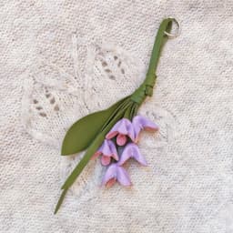 Multi-color Purple Pu Leather Flower Pendant Hanger Lavender Pu Flower Keychain Weave Fashion Bag Charm Car Keyring