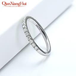 1.8mm Half Eternity and Half Prime Ring Band 925 Silver White D VVS Round Moissanite Diamond Jewelry Gift Dating Party Women