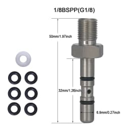 Stainless Steel Filling Probe Quick Charging Adapter Valve 8mm Fill Nipple or 1/8BSPP Thread for High Pressure Air