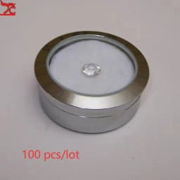 Wholesale Circle Round Diamond Display Box Stainless Steel Metal Gemstone Cases Diamond Jewelry Gift Stone Box 3.2*1.5Cm