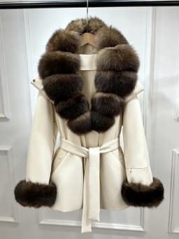 Janveny Luxury Women's Winter Down Jacket 2026 New Large Natural Real Fox Fur Cuff 90% White Duck Down Coat Female Feather Parka