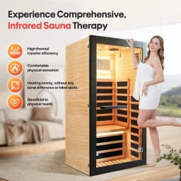 Far Infrared Sauna Room Single Person Chilean Pine Wood 1050W, Custom