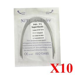 10pack AG Dental Arch Wires Orthodontic Super Elastic NITI Round Rectangle Archwire Lower/Upper 012/014/016/018/020/16x16/16x22