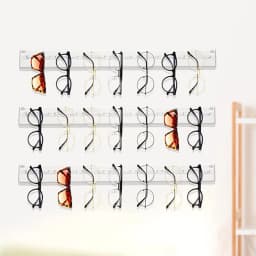 Wall Mounted Acrylic Sunglasses Organizer Storage Eyeglasses Holder Hanging Eyewear Display Rack Jewelry Shelf Transparent