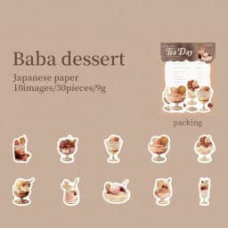 30 Sheets/Bag Japanese Tea House Retro Theme Washi Paper Sticker Pack for DIY Craft, Scrapbook Material, Birthday Gift