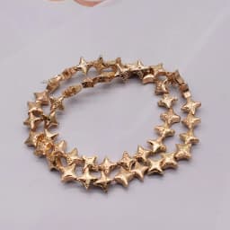 10mm 20pcs Natural Stone Beads Fou Star Shape Hematite Beads Plating Golden Loose Beads For Jewelry Making DIY Bracelet