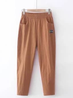 Slimming Straight Leg Cotton Linen Harem Pants Women's High Waist Summer Casual Trousers Pure Color Versatile Loose Fit Thin