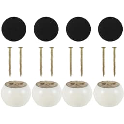4Pcs Furniture Leg Solid Wood Round Shape Bun Feet 5cm Tall Replacement Sofa Legs for Couch Chair Coffee Table Cabinet Furniture