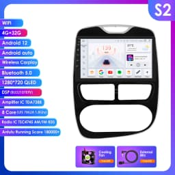 10.1" Hizpo 2Din Android Car Radio for Renault Clio 2012 - 2019 Snapdragon 6115 GPS Navi DSP RDS SWC 4G BT Auto CarPlay 360°CAM