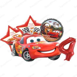Cartoon Lightning Car Theme Foil Balloons Set Number 1-9 Balloon Cartoon Car Happy Birthday Party Decoration Supplies Party Prop