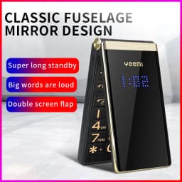YEEMI M2+ LTE 4G Flip Mobile Phone 1800mAh 2.8'' Screen Big Button Loud Speaker GSM 2G CellPhone Free Leather Bag Flashlight