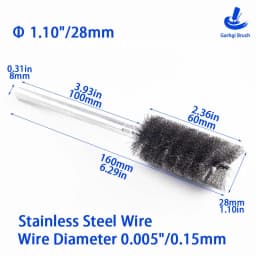 DIY Drill Brushes 50 X 150mm Stainless Steel Wire Tube Brush for Inner Diameter Deburring Polishing Cleaning Rust Removing
