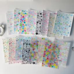 WAKAWAKA Star Dot Scrapbooking Sticker Cute Basic Elements Dual Material PET Glitter Synthetic Paper Journal Planner DIY