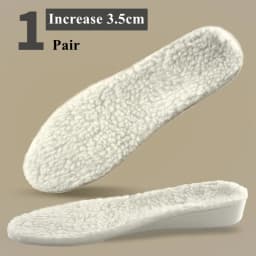 Winter Warm Height Increase Insoles Sports Shock Absorption Shoes Insole for Feet Men Women Fur Shoes Pads Growing Sole 1Pair