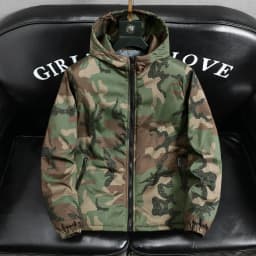 Men's Winter Thickened Fleece Lined Hooded Cotton Jacket Warmth Assurance Fashionable Camouflage Style Casual Wear Polyester ...