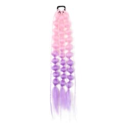 Synthetic 1Pcs Ponytail Extension Corlorful Bubble Braid Long Lantern Hairpieces Braided Ponytail with Hair Tie Straight Hairpie