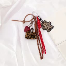 Bag Accessories Elegant Tassel Keychain PVC Alloy Versatile Bag Charm Leopard Print Leather Pendants Keychain Charm
