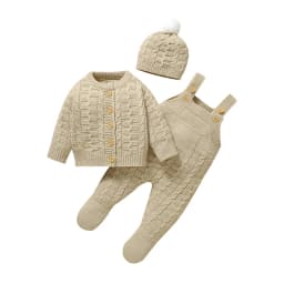 Baby Clothes Sets Autumn Winter Warm Knitted Sweaters Jackets+Hats+Rompers Outfits for Newborn Boys Girls Sweaters Knitwear 0-9m