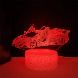 Race Car Night Light for Boys LED 3D Illusion Lamp 16 Colors Remote Bedroom Decoration Bedside Lamp Christmas Birthday Gift Kids