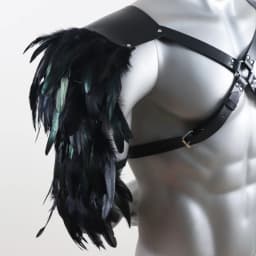 UYEE Belt Feather Shrugs Shawls Gothic Punk Feather Cape Jacket Punk Scarf Shoulder Wraps Halloween Cosplay Stage Show Belt