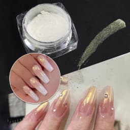 Pearl White Moonlight Mirror DIY Nails Powder Nails Glitter Aurora Shining Pigment Chrome Dust Woman Nail Art Decoration