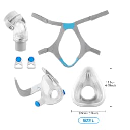 AirFit F20 Full Face CPAP Mask Replacement Kit with Cushion, Headgear, Swivel Elbow, Frame & Clips Included for Complete Renewal