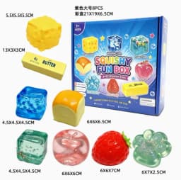 Random Color 8pcs/Box TPR Maltose-Filled Squishy Toy, Slow Rising Stress Relief Sensory Fidget Decompression Blind Box Gift