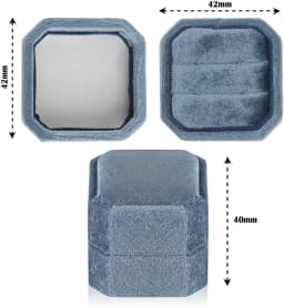 Octagonal Velvet Ring Box Single Double Three Slot Wedding Engagement Ring Box Earring Storage Box Elegant Retro