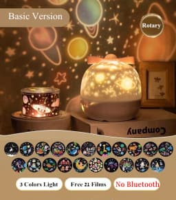 360° Rotate Night Light Galaxy Star Ocean Projector Lamp Kids Room 21 Projection Films Light Romantic Girl's Gift Projector Lamp