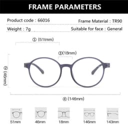 Ultralight TR90 Computer Anti Blue Light Glasses for Women and Men Retro Screw Free Design Big Round Frame Reading Glasses